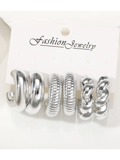 Classic Gold Drop Earrings 12pcs Set for Workplace Style - Smarsty