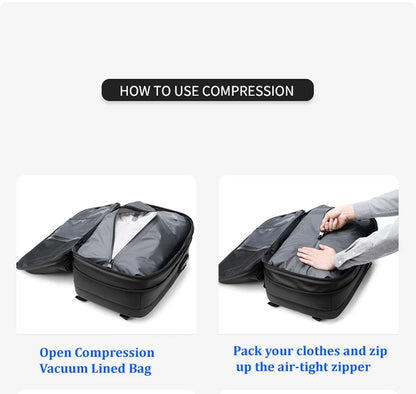 Travel Men 17 inch Laptop Backpack vacuum compression Backpack Business Large Capacity school Backpack expand outdoor backpack - Smarsty