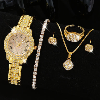 Luxury Silver Women's Quartz Watch Set for Her - Smarsty