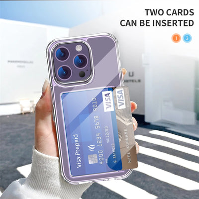 Clear Transparent Wallet Case With Card Slots For Iphone - Smarsty