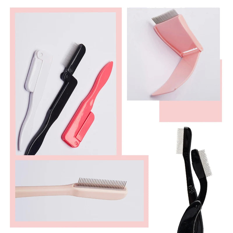 Black Foldable Eyelash Brush Comb for Perfectly Separated Lashes - Smarsty
