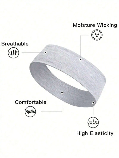 Unisex Sweat Absorbing Sports Headbands 6 Pack Cotton - Smarsty