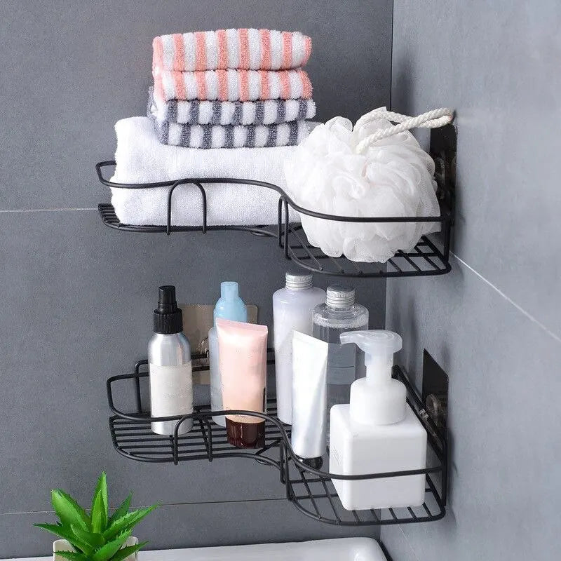 Durable Iron Triangle Corner Rack for Kitchen and Bathroom - Smarsty