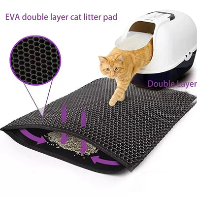 Double Layer Waterproof Cat Litter Mat for Easy Cleanup - Smarsty