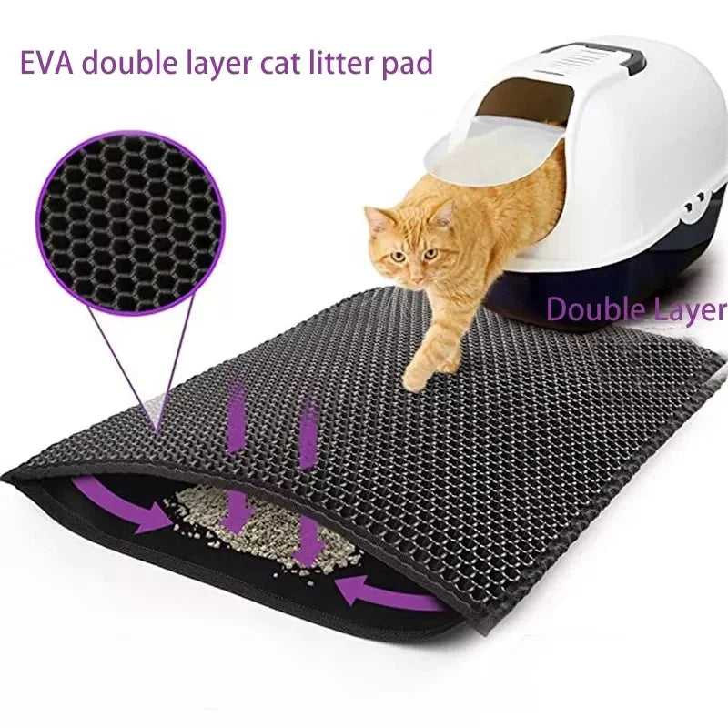 Double Layer Waterproof Cat Litter Mat for Easy Cleanup - Smarsty