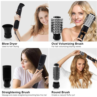 Hatteker Hot Air Brush with Replaceable Heads for Versatile Styling - Smarsty