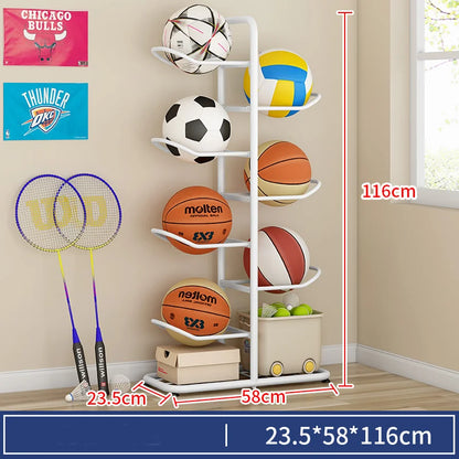 Indoor Children Basketball Storage Rack Put Ball Football Storage Basket Placed Rack Kindergarten Volleyball Stand Holder Space by Smarsty