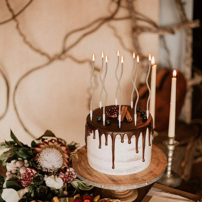 6/12/48pcs/1case Birthday Candles Spiral Cake Candles  Long Thin Cake Candles For Wedding Party And Cake Decoration - Smarsty