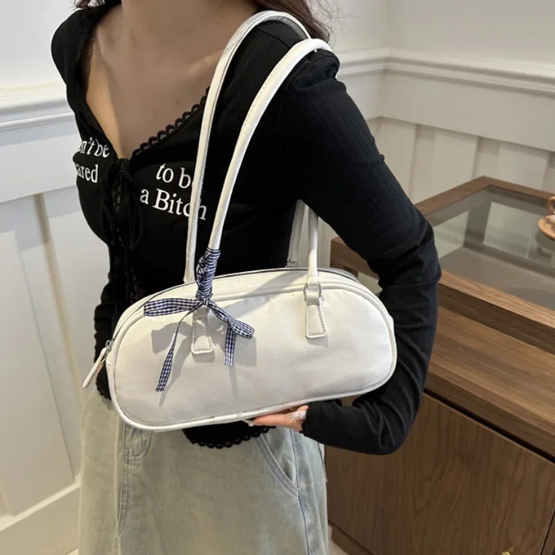 Large Capacity Silver Women Shoulder Bag Daily Use Casual - Smarsty