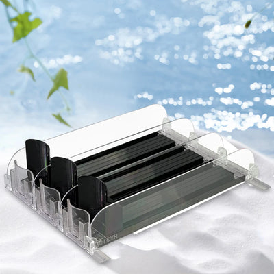 Canned Beverage Push Rack Drink Organizer Dispenser Spring Push Adjustable Width Storage Shelf E-shaped Glide for Kitchen Fridge by Smarsty