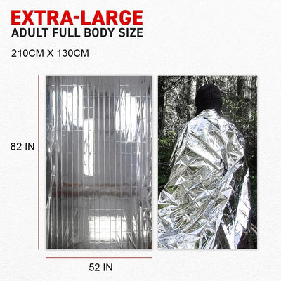 Survival Emergency Mylar Thermal Blanket Foil Space Blanket for NASA Body Warmer Outdoor First Aid Camping Gear Hiking Travel by Smarsty