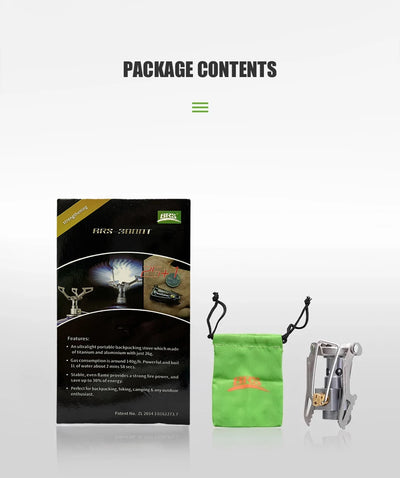 BRS Outdoor Gas Stove Mini Camping Gas Burner 25g Ultralight Titanium Picnic Hiking Cooking Stove Survival Furnace BRS-3000T by Smarsty