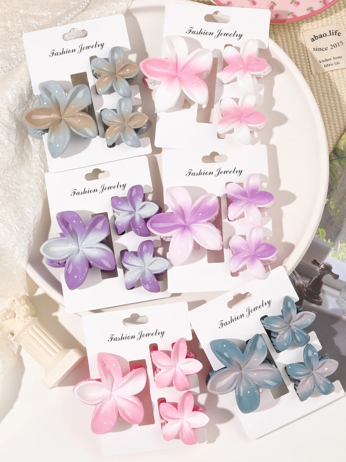 Hawaiian Flower Hair Claw Clips For Thin Hair Lightweight - Smarsty