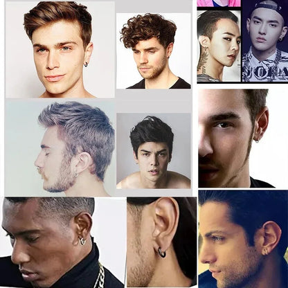 Men's Stainless Steel Hoop Earrings for Punk Style Fashion - Smarsty