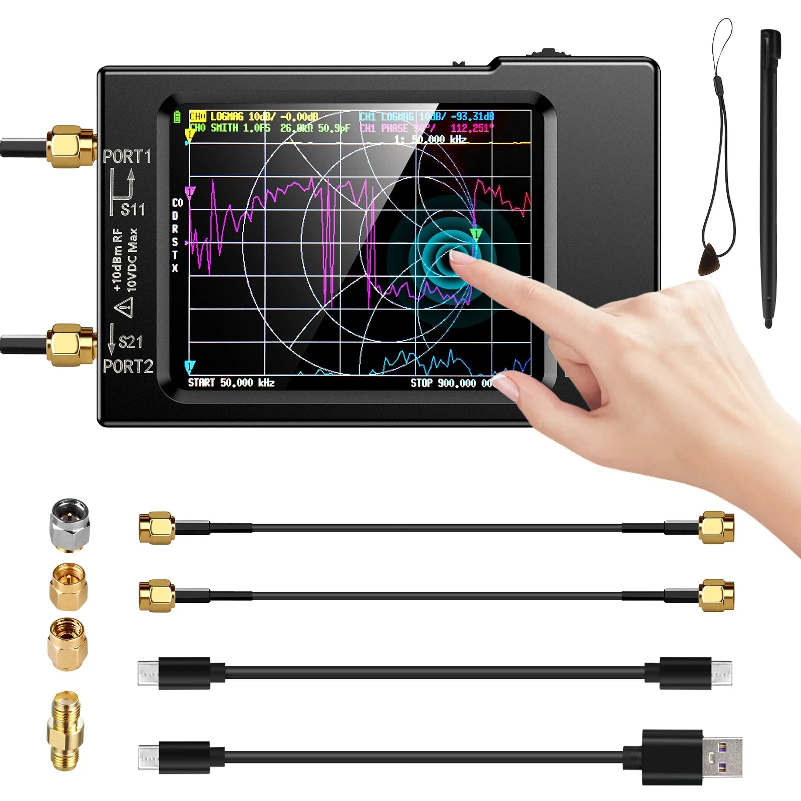 NanoVNA-H Vector Network Analyzer with SD Card Support - Smarsty