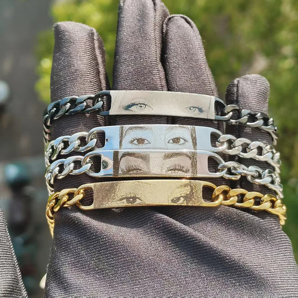 Personalized Stainless Steel Couple Photo Bracelet Gift - Smarsty