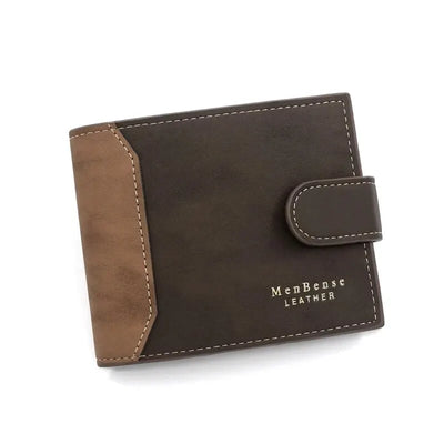 Men's Wallet with Hasp Business Card Holder Case Male Short Purse PU Leather Money Bag for Men Credit Card Wallets - Smarsty