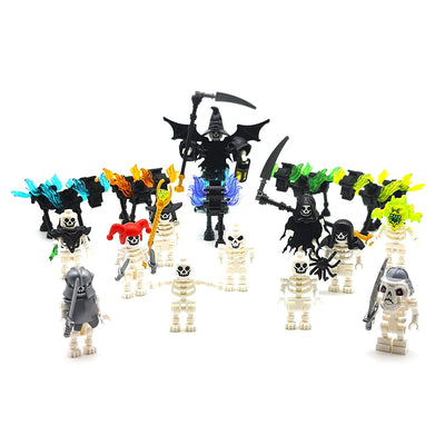 MOC Halloween Skeleton Army Mini Doll Building Blocks DIY Assembled Building Blocks Character Doll Skeleton Horse Ornaments Toy - Smarsty