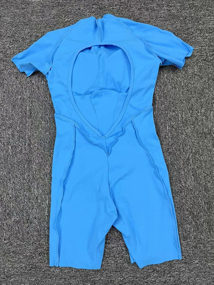 Short Jumpsuit Gym Clothes For Women Sportswear Fitness Overalls Backless Scrunch Booty Yoga Suit Sports Set Outfit - Smarsty