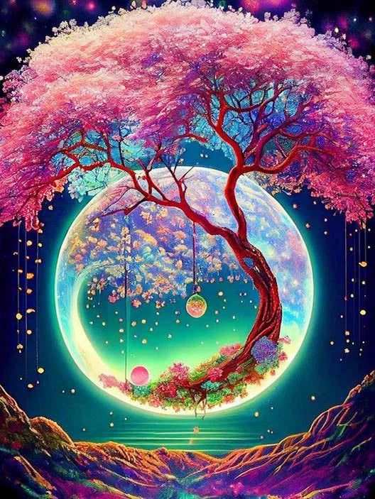 5D DIY Diamond Painting Moon Tree Landscape Home Decor - Smarsty