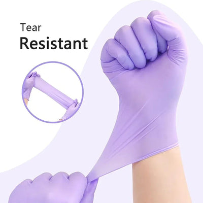 10-100pcs Disposable Purple Nitrile Gloves Latex Free Waterproof Suitable for Kitchen Food Processing Beauty Salon Work Glove - Smarsty
