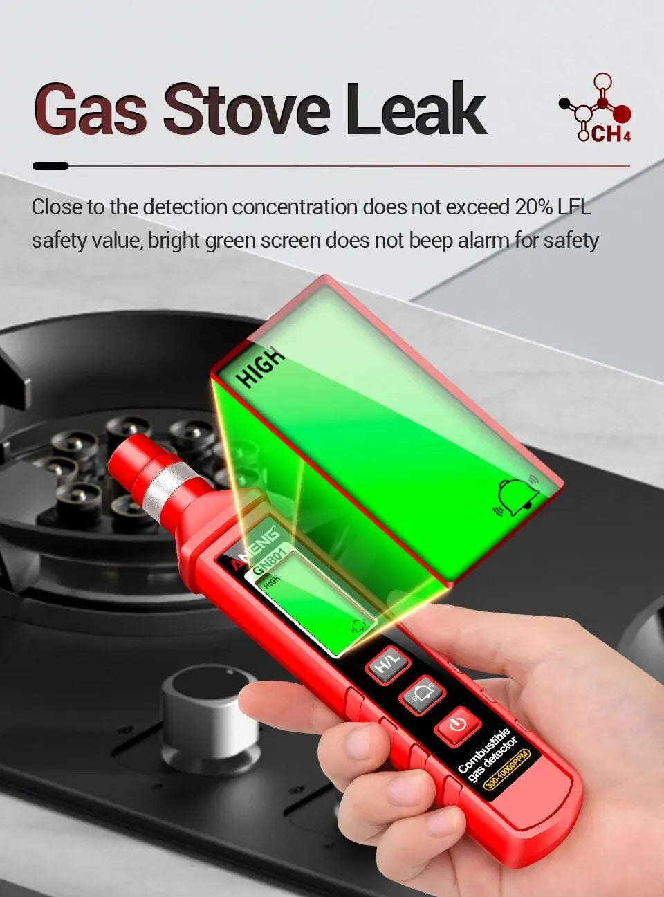 ANENG GN801 Gas Leak Detector with LCD Display - Smarsty