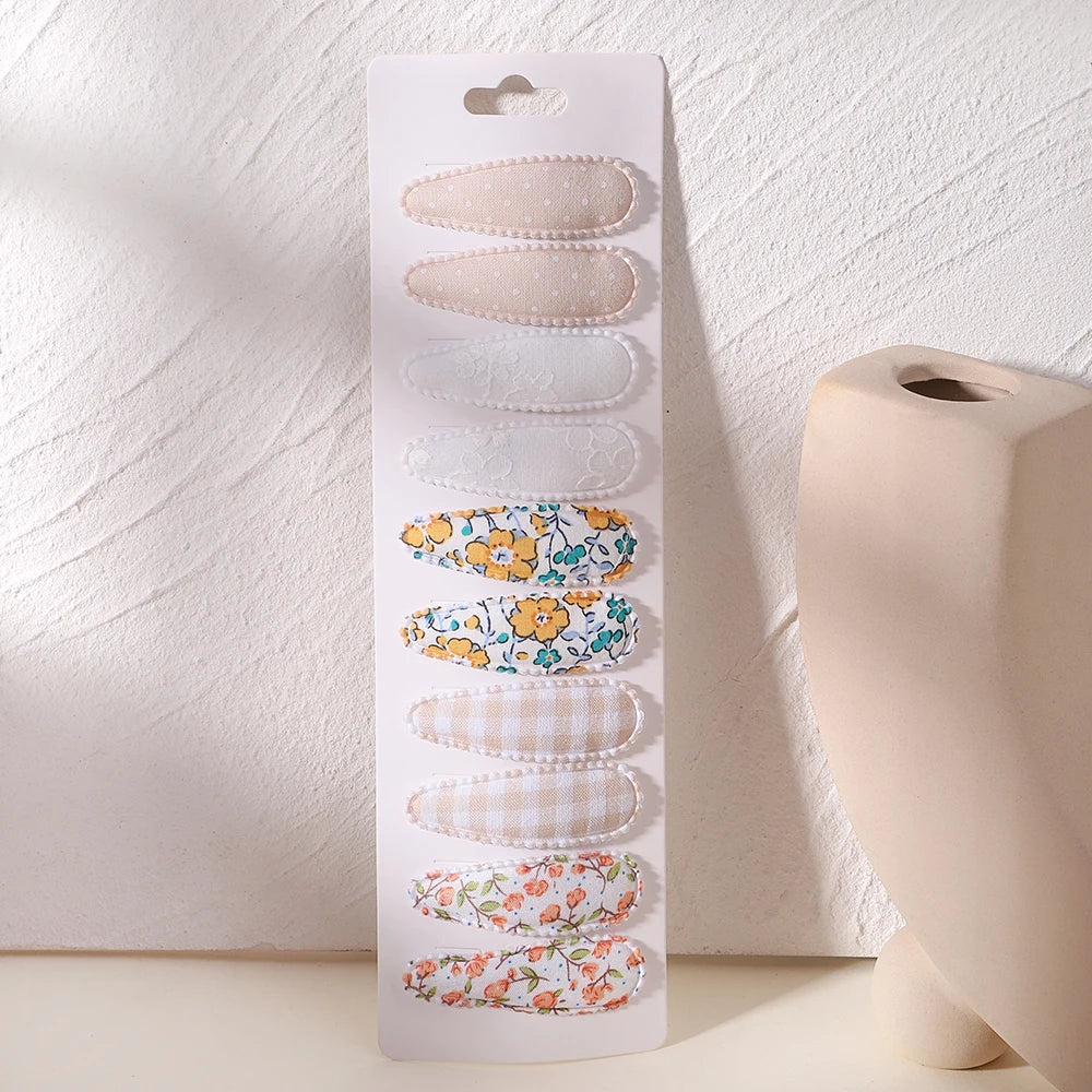 10 Pcs Cotton Alloy Hair Clips for Kids - Smarsty