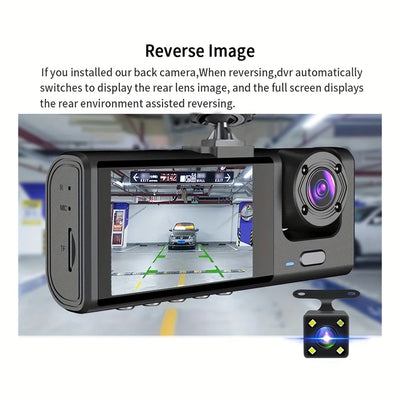 Dash Cam W/ IR Night Vision Loop Recording & 2" IPS Screen 1080P 3 Camera ， DVR recorder, video recorder, Vehicle DVR - Smarsty