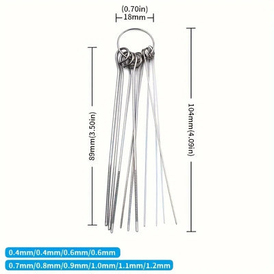10 Stainless Steel Needle Shower Head Cleaning Brush Set, Suitable for Multi Size Shower Heads,bathroom Accessory Cleaning Tools - Smarsty