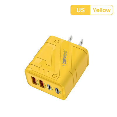 4 Ports USB C PD Charger Quick Charge 3.0 Type C USB Phone Chargers Fast Charging Adapter For iPhone 15 14 Samsung Xiaomi Huawei - Smarsty