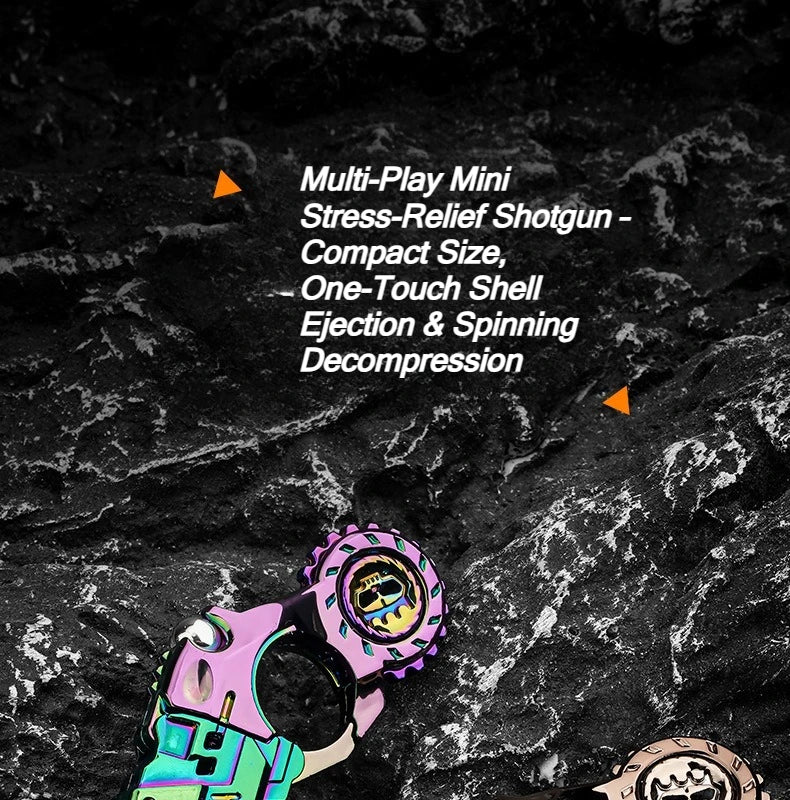 Shell-Ejecting Alloy Toy Pistol Set Stress Relief Fidget Sensory Toy Mini Finger Spinning Top EDC Desk Gadget Gift for Teen Boys - Smarsty
