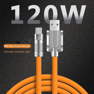3PCS 120W Super Fast Charge Type-C Liquid Silicone Cable Quick Charge USB C Lines For Xiaomi Huawei Samsung USB Phone Data Wire - Smarsty