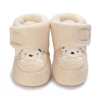Soft Soled Bear Baby Snow Boots Warm Plush First Walkers - Smarsty