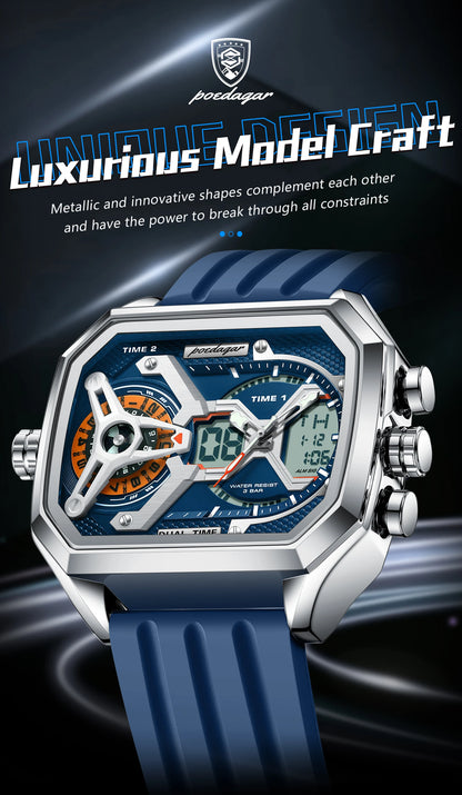 Luxury Men’s Luminous Quartz Watch with LED Calendar - Smarsty