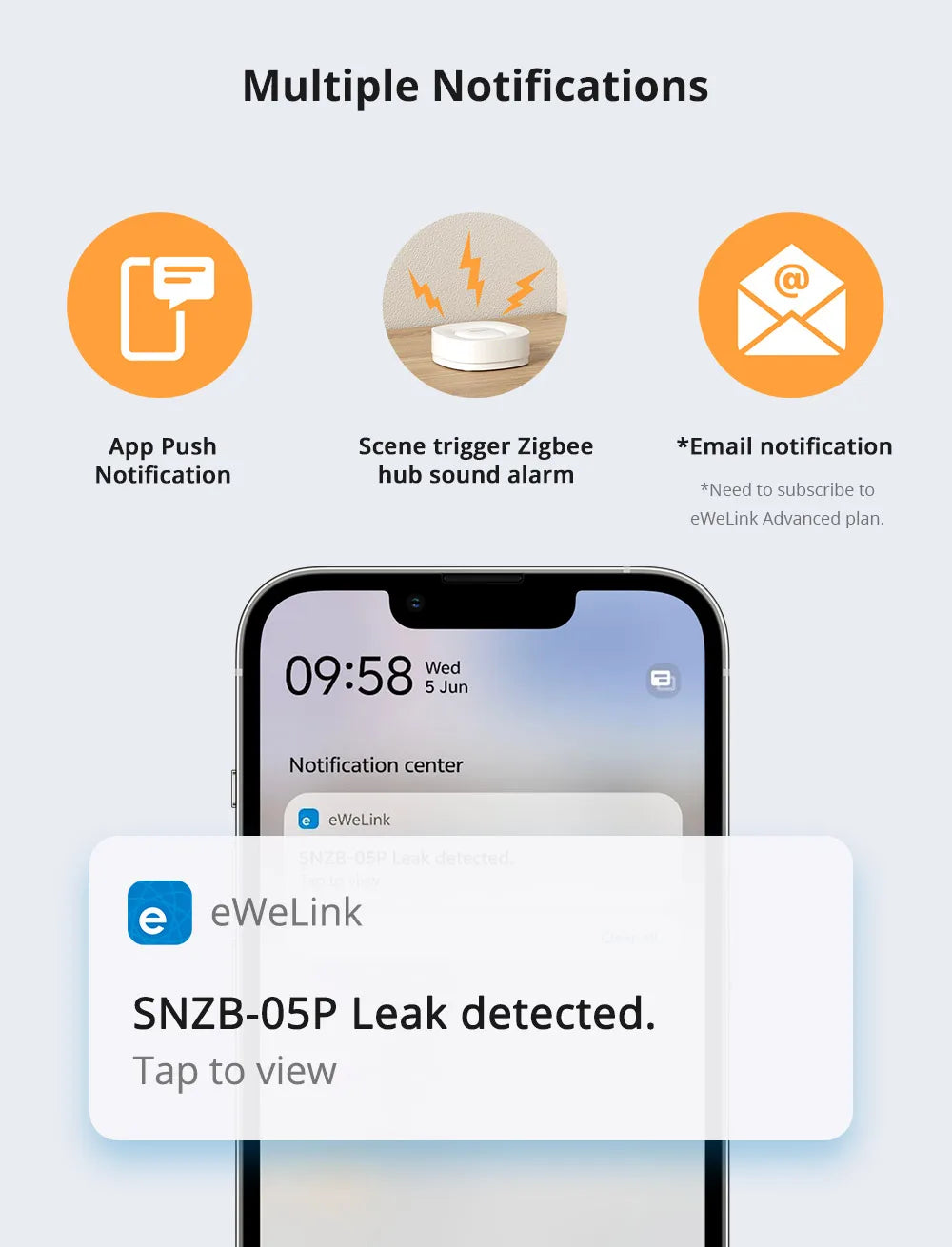 Sonoff SNZB-05P Zigbee Water Leak Detector With Remote Control - Smarsty