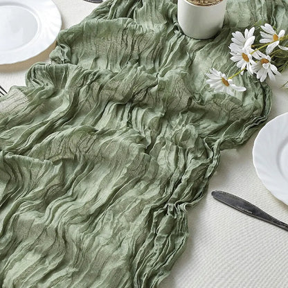 Boho Cheesecloth Table Runner Set for Elegant Events - Smarsty