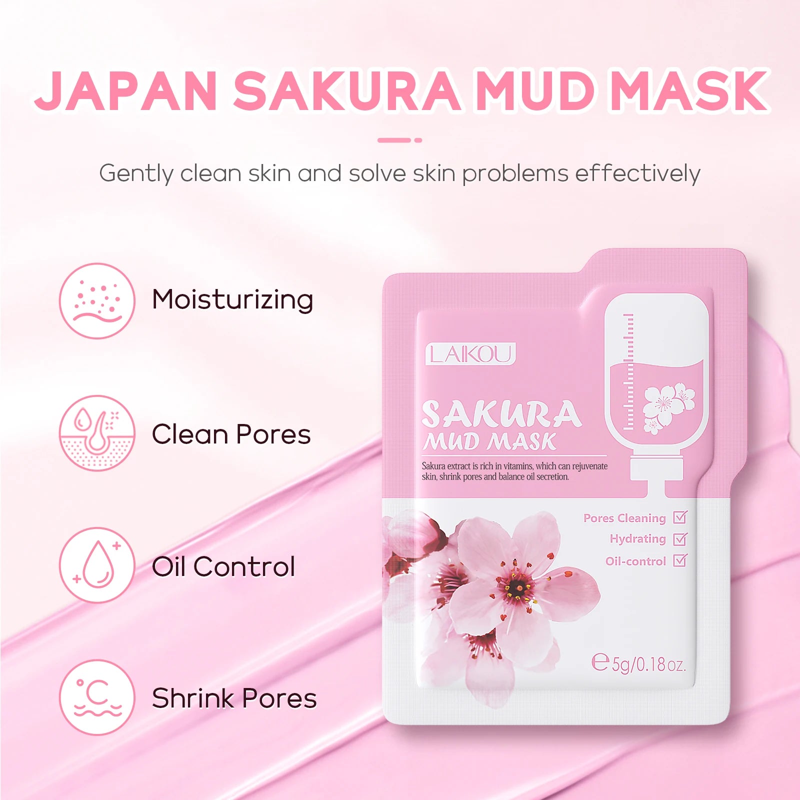 LAIKOU Japan Sakura Skincare Set Moisturizing Anti-Aging Kit Wrinkle Smoothing Radiance Boosting Facial Kit Gift Set - Smarsty