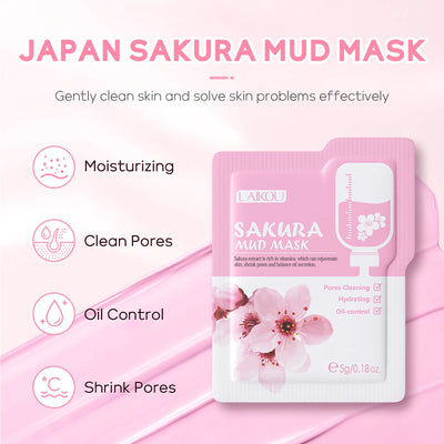LAIKOU Japan Sakura Skincare Set Moisturizing Anti-Aging Kit Wrinkle Smoothing Radiance Boosting Facial Kit Gift Set - Smarsty