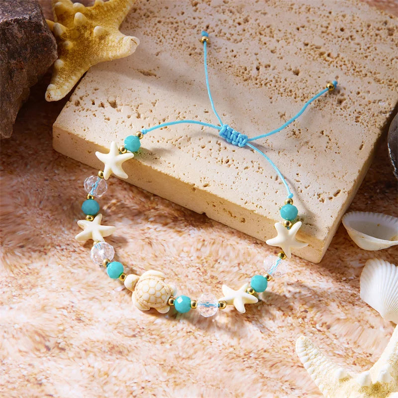 Bohemian Starfish Conch Shell Beads Bracelet for Women - Smarsty