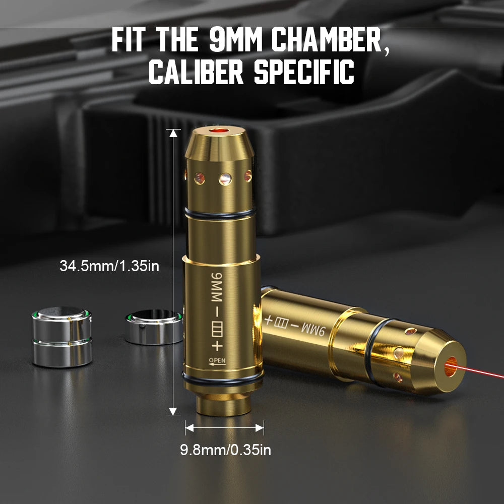 9mm Red Dot Laser Training Cartridge Dry Fire Tactical Bullet Trainer for Pistol Marksmanship