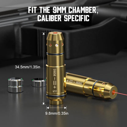 9mm Red Dot Laser Training Cartridge Dry Fire Tactical Bullet Trainer for Pistol Marksmanship
