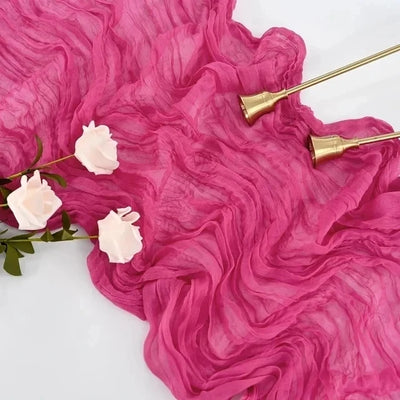 Pink Cheesecloth Table Runner for Romantic Weddings - Smarsty