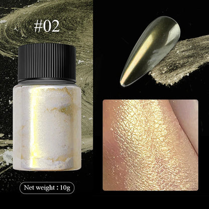 Aurora Pearl White Nail Glitter Powder for Stunning Designs - Smarsty