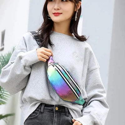 Holographic Fanny Pack Waist Bag For Travel And Beach - Smarsty