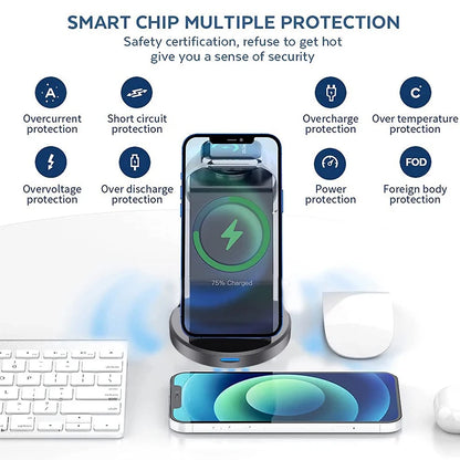Three In One Magnetic Wireless Charger Stand For iPhone - Smarsty