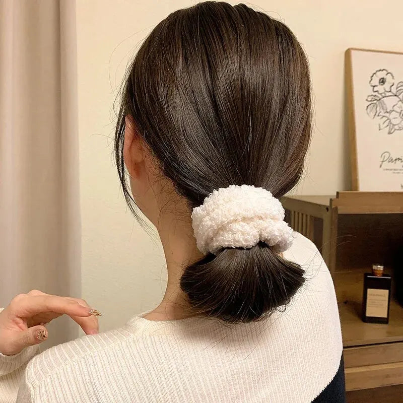 Plush Hair Scrunchies Set Soft Elastic Ponytail Holders - Smarsty