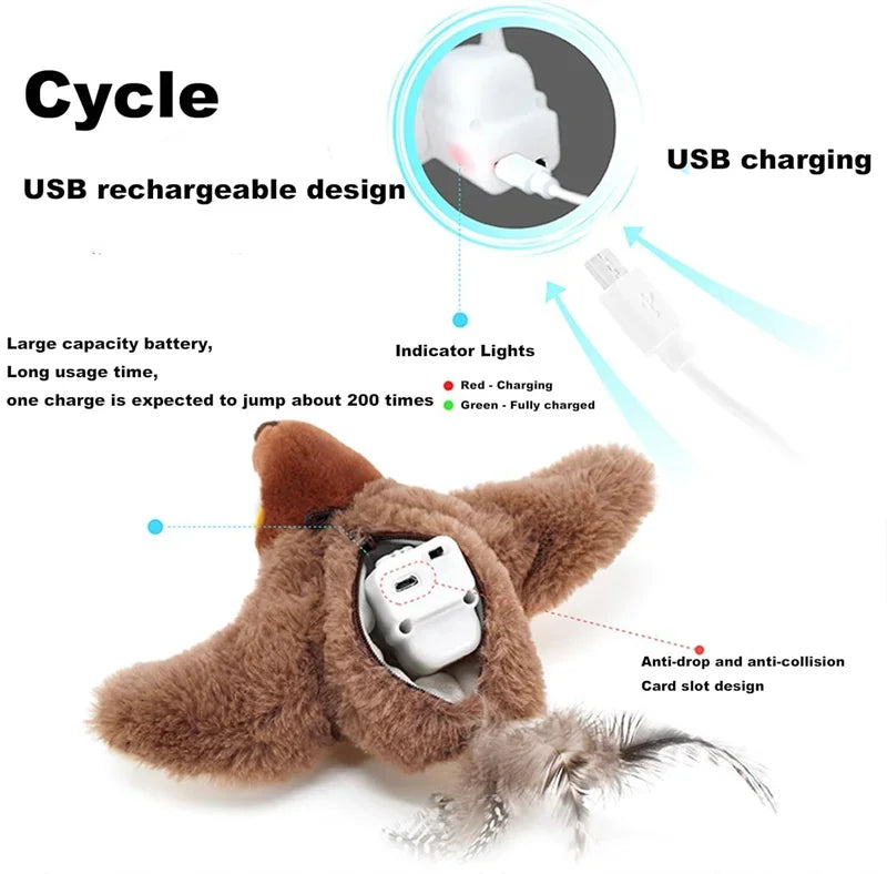 Interactive Cat Toy Flapping Bird with Catnip - Smarsty