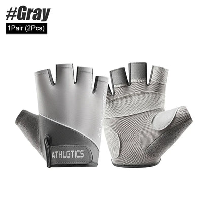 1Pair Breathable Cycling Gloves Workout Gym Gloves for Men Women Weight Lifting Fingerless Gloves Training Exercise Fitness by Smarsty