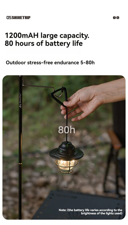 Shine Trip Outdoor Retro Smalldroplight, Campsite Lamp, Atmosphere Lamp, USB Charging Tent Light, LED Camping Hangling Lamp by Smarsty