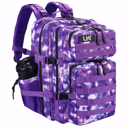 LHI 45L Tactical Backpack for Men and Women Large Athlete Gym Bag Outdoor Sports Hiking Survival Rucksack with Bottle Holder - Smarsty